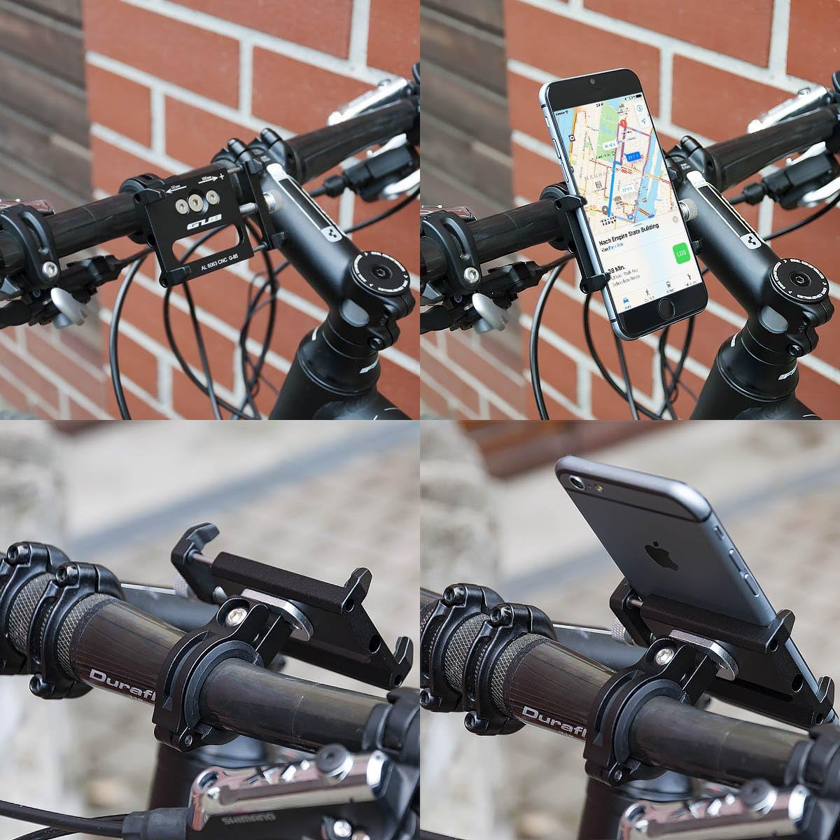 Fahrrad Handyhalterung Aluminium Motorrad Scooter Fahrrad E-Bike Universal Handy Halterung Schnellspanner Lenker Für Handy Halter Drehbar Für 4,7-7,2 Zoll Smartphone, Navi
