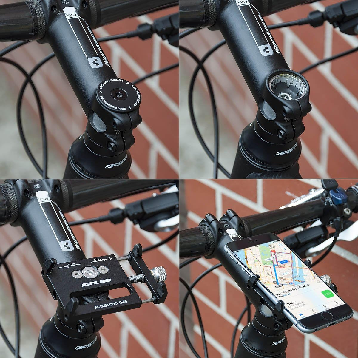 Fahrrad Handyhalterung Aluminium Motorrad Scooter Fahrrad E-Bike Universal Handy Halterung Schnellspanner Lenker Für Handy Halter Drehbar Für 4,7-7,2 Zoll Smartphone, Navi
