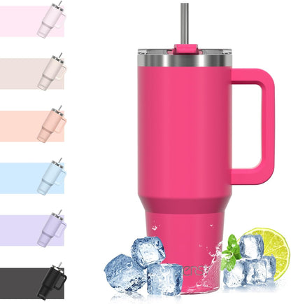 WATERSY 40Oz Kaffeebecher to Go Thermobecher Doppelwandiger Edelstahl Vakuum Auslaufsicher Trinkbecher Mit Griff Und Strohhalm Thermal Tumbler Schwarz