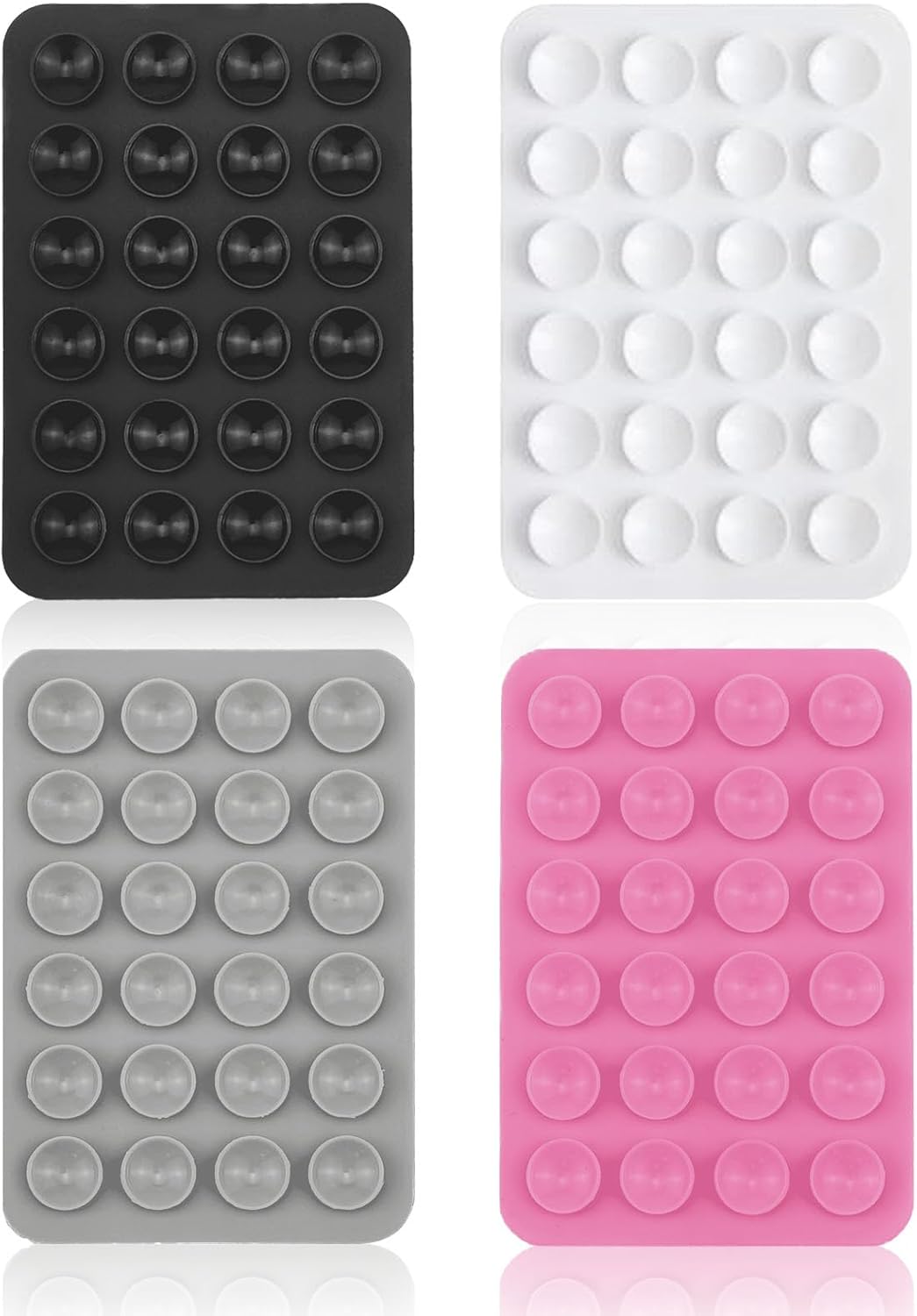 4 Stück Handy Saugnapf，Silikon Saugnapf Handy，Handy Kleber Rückseite，Für Mobile Stromversorgung Handys Selfies Und Videos (Schwarz Weiß Grau)