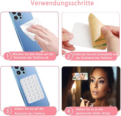 4 Stück Handy Saugnapf，Silikon Saugnapf Handy，Handy Kleber Rückseite，Für Mobile Stromversorgung Handys Selfies Und Videos (Schwarz Weiß Grau)