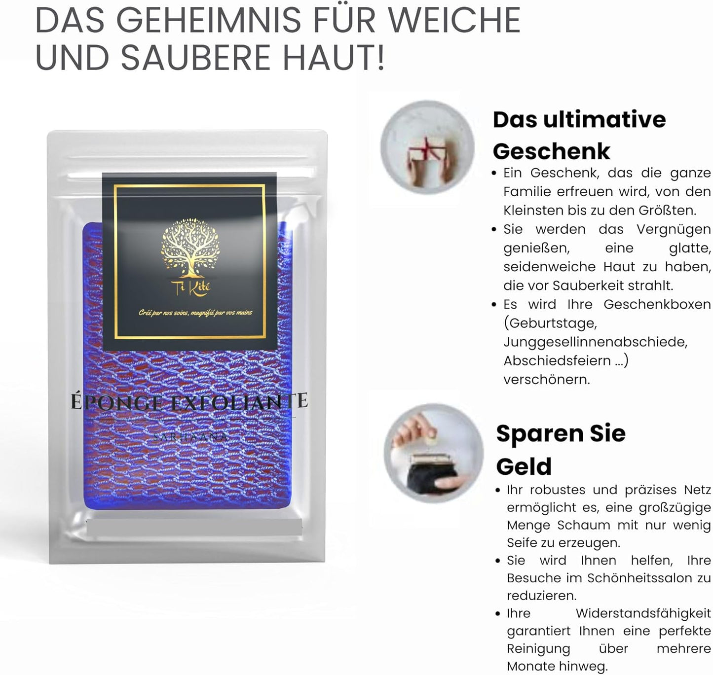 Afrikanisches Duschnetz, Djampe, Afrikanischer Peeling-Duschschwamm, Badehandschuh, Weich, Blumen-Waschlappen, XL, Badezubehör Für Damen Und Herren, Kinder, Körperpeeling-Netz